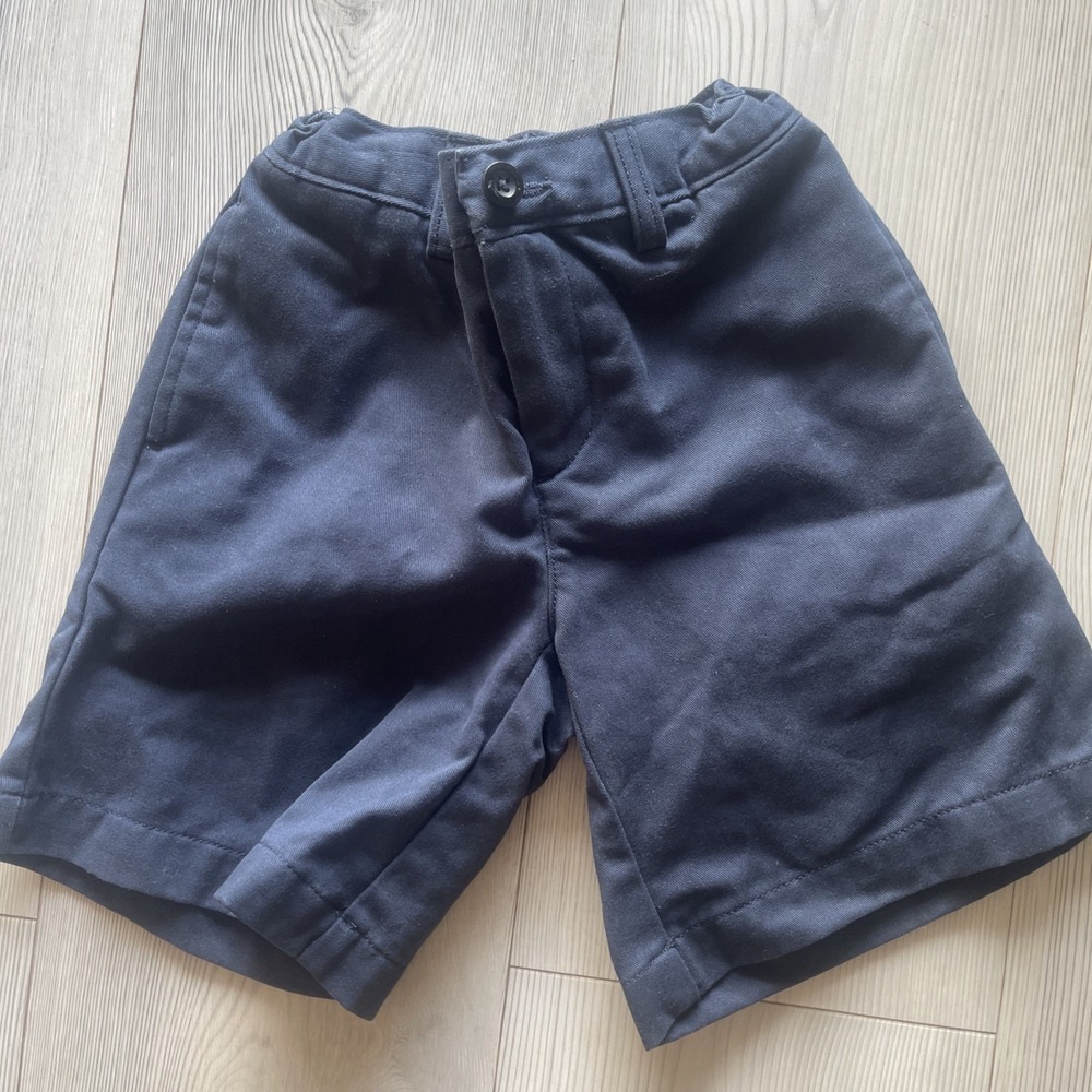 Lands End Boys Navy Blue Chino Shorts Size 5 - Adjustable Waist